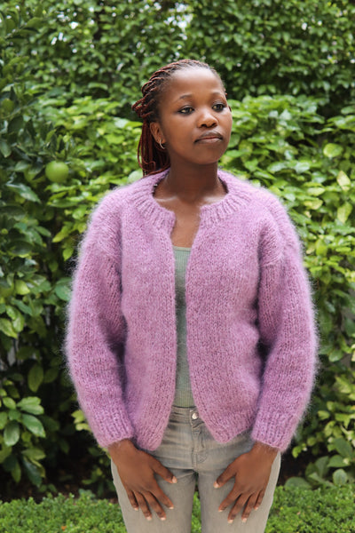 Mohair Cardigan Double Knit | Mauve