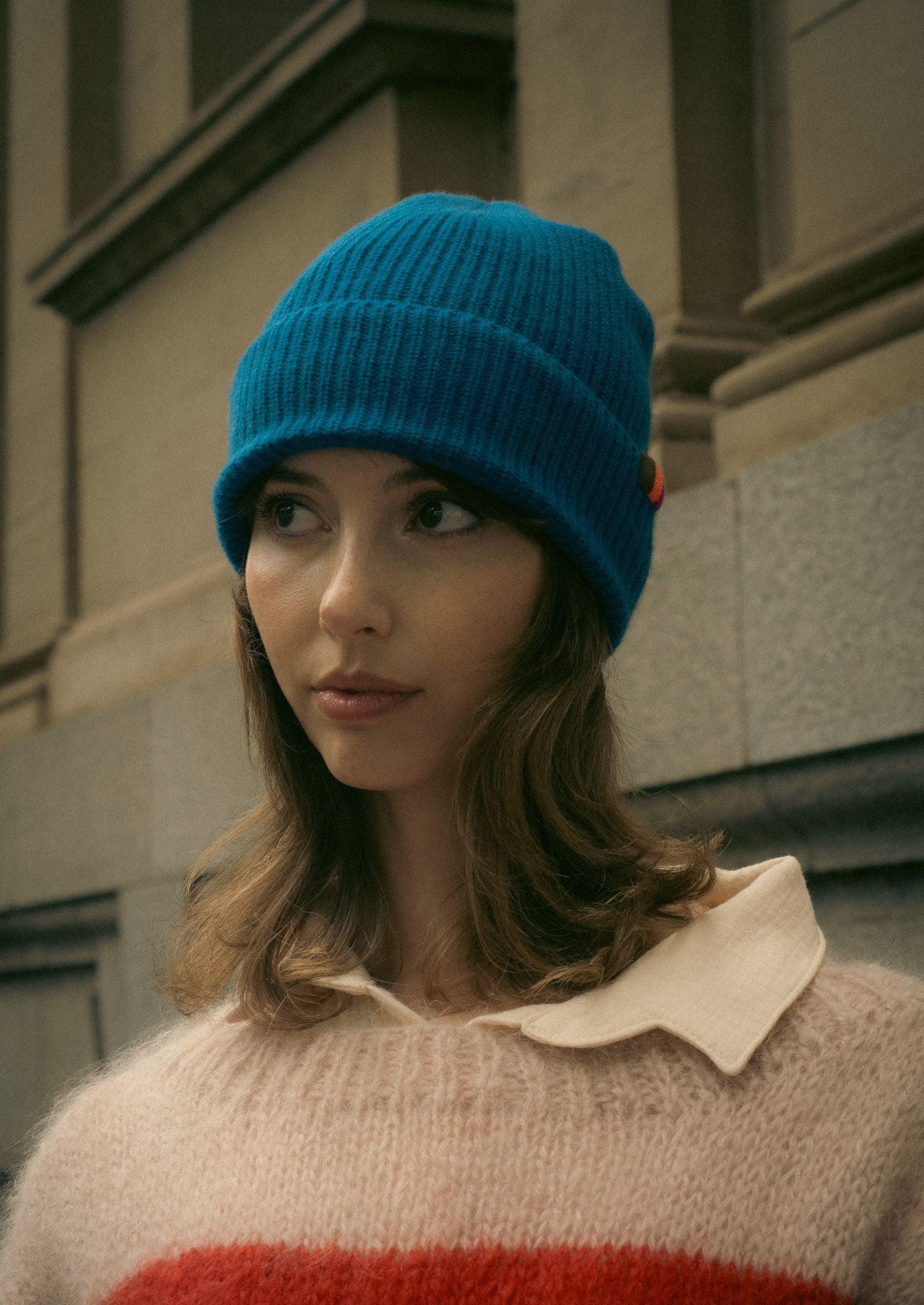 Cashmere Beanie | Blue Monday