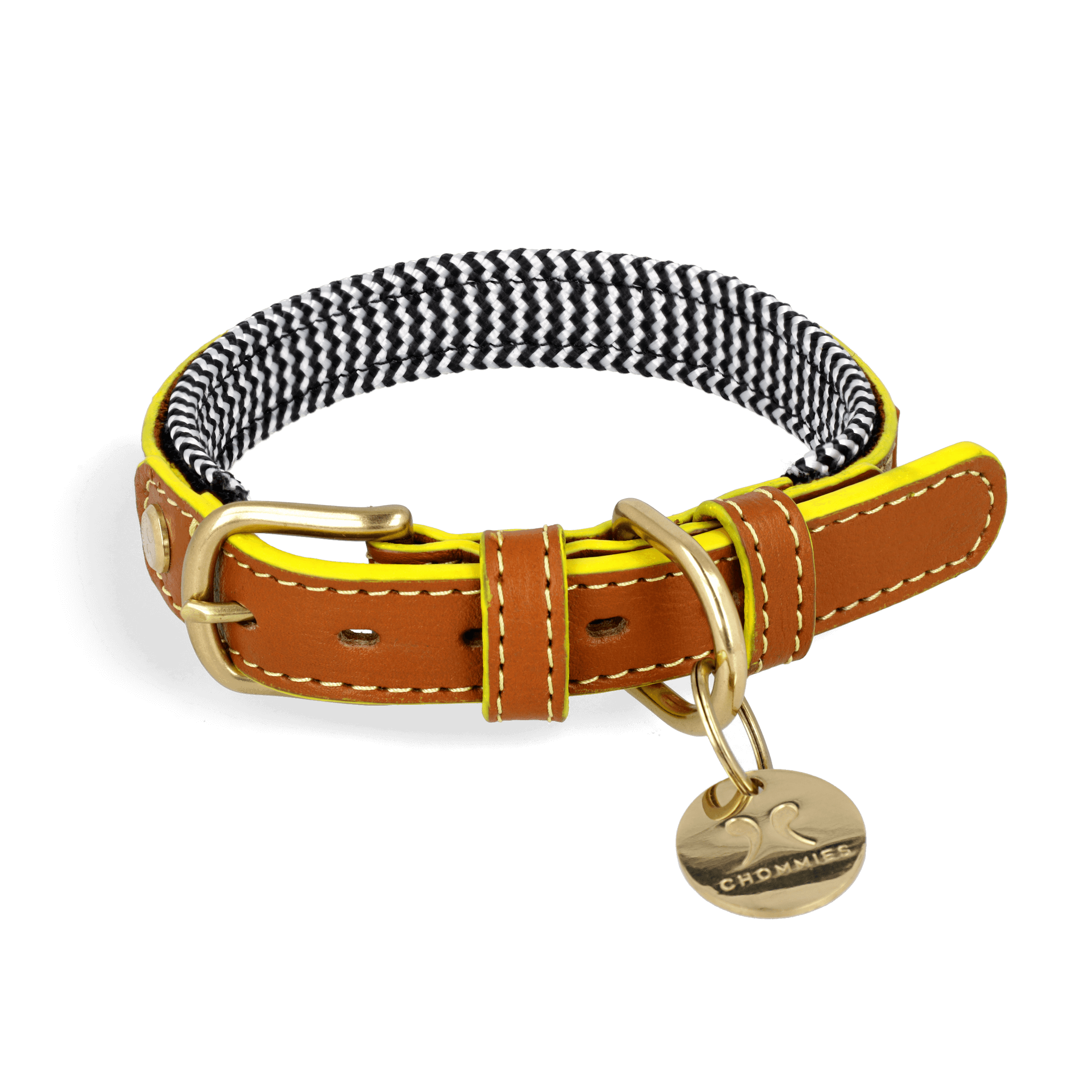 Chommies Adjustable Leather Dog Collar | Cognac West