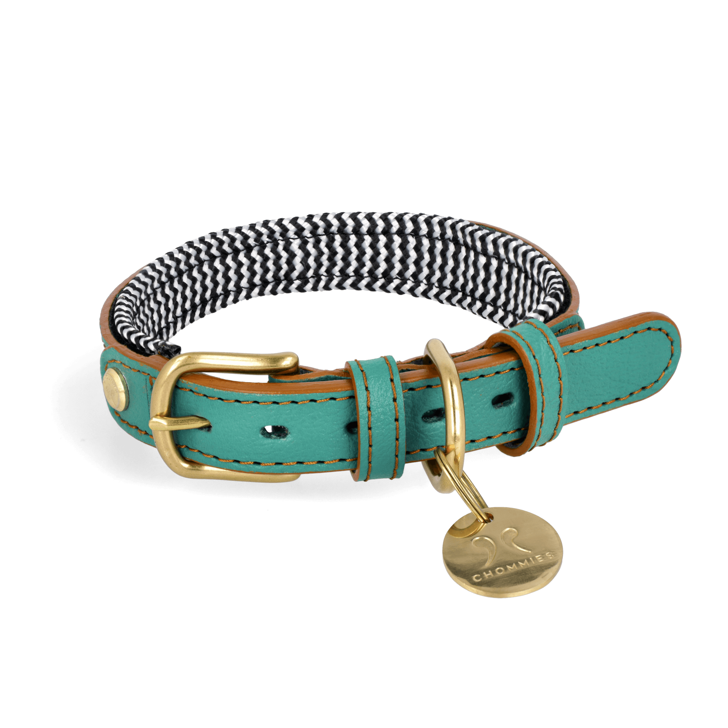 Adjustable Leather Dog Collar | Green Shady - Chommies