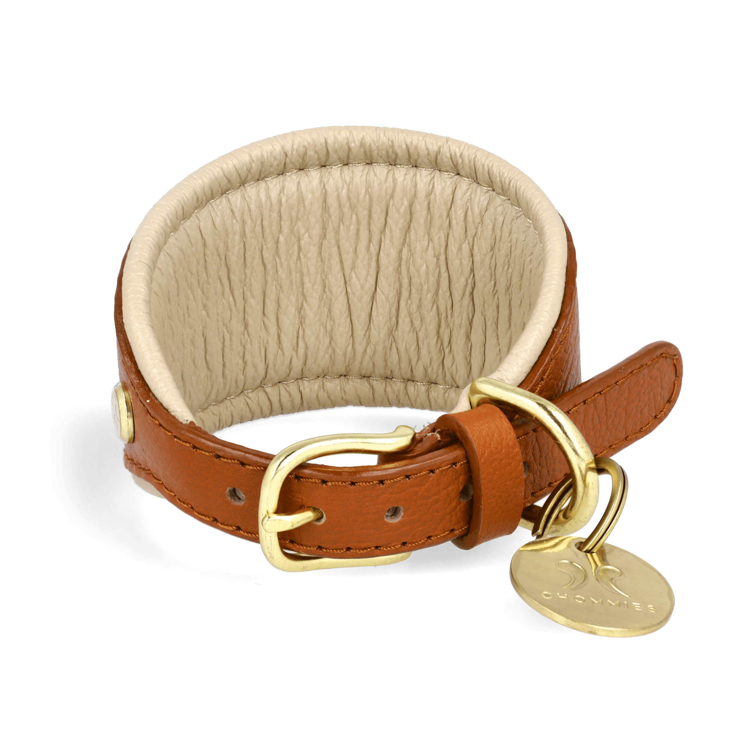 Adjustable Leather Sighthound Collar | Cognac West - Chommies