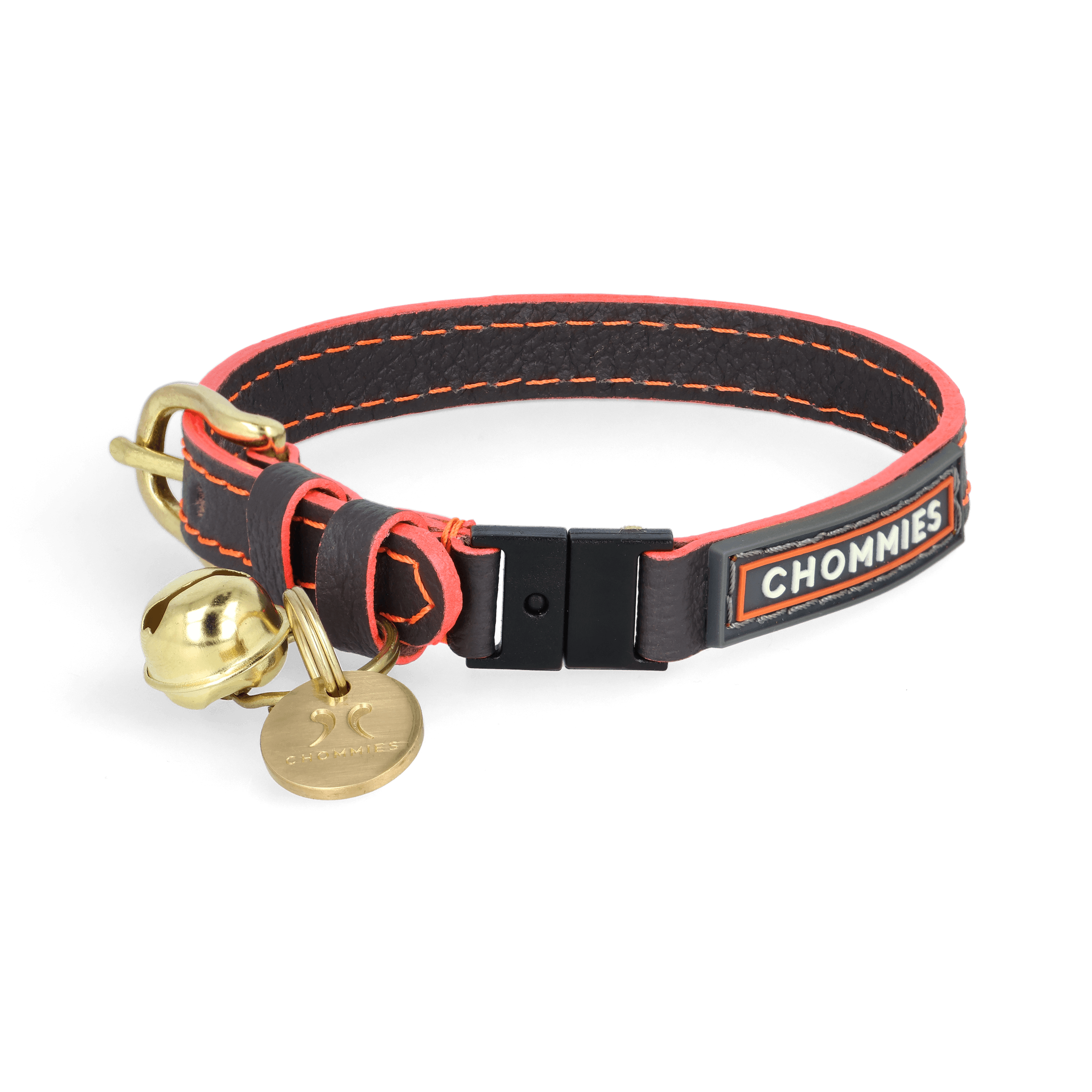 Adjustable Quick - Release Leather Cat Collar | Grey Z - Chommies