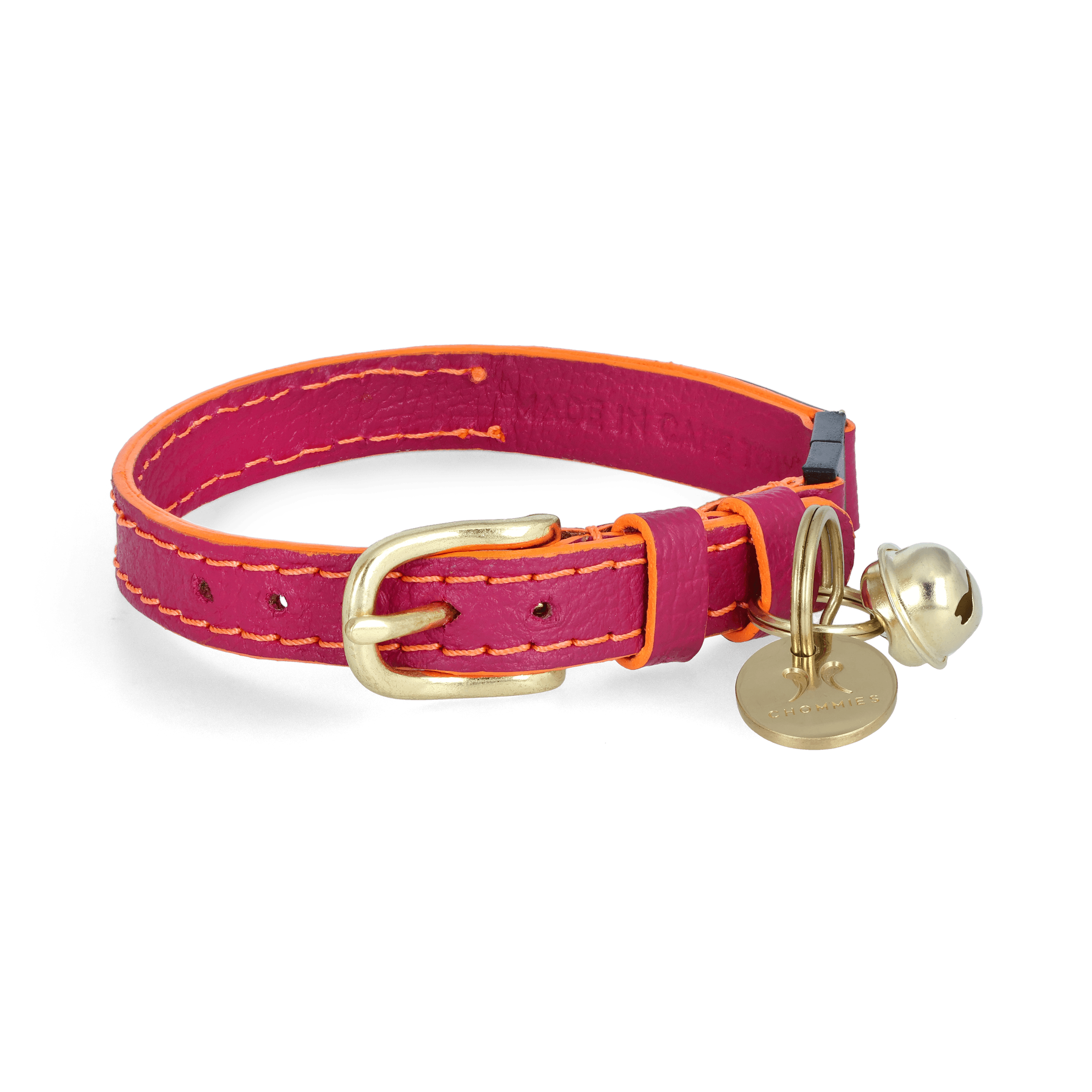 Chommies Adjustable Quick - Release Leather Cat Collar | Pink Lizzo