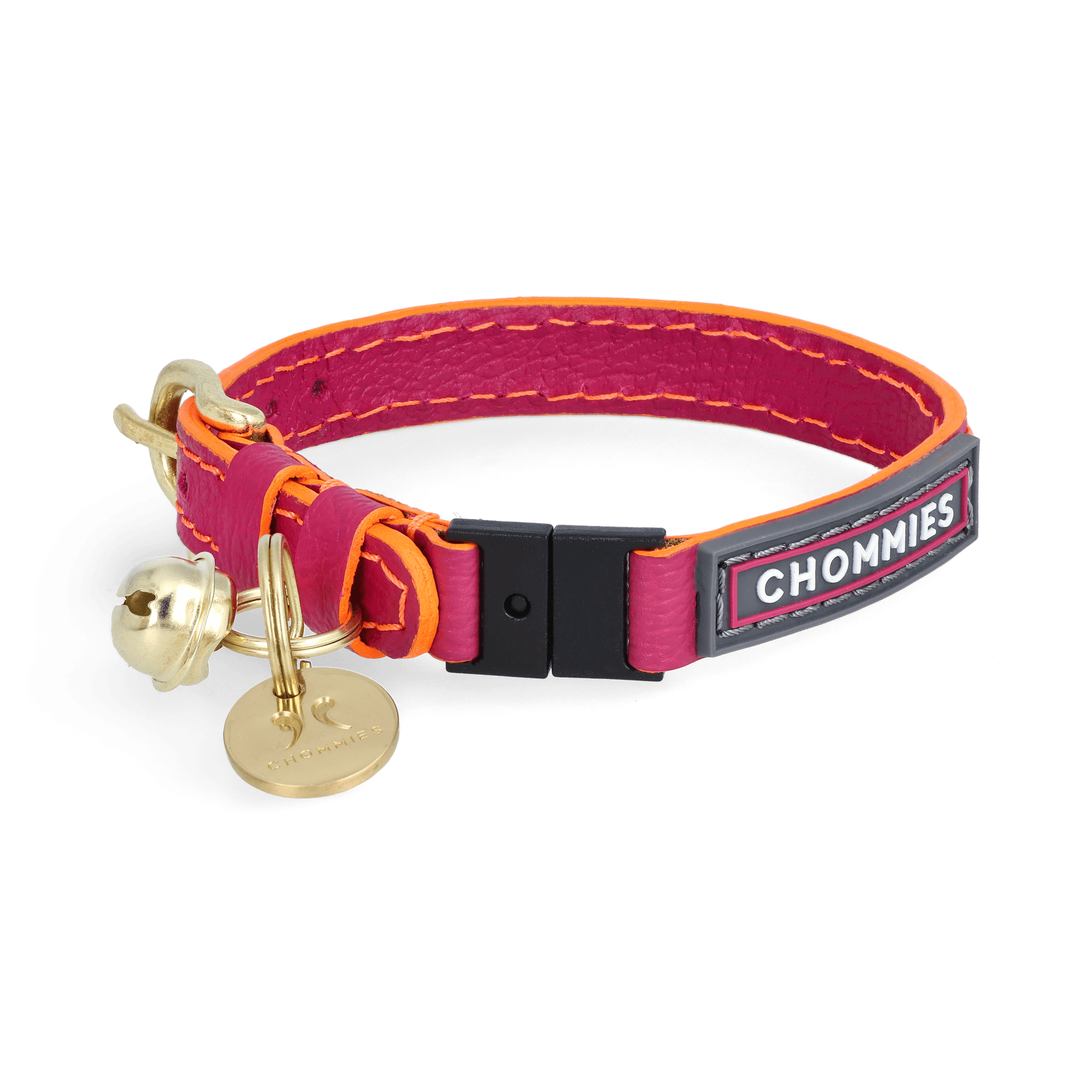 Adjustable Quick - Release Leather Cat Collar | Pink Lizzo - Chommies