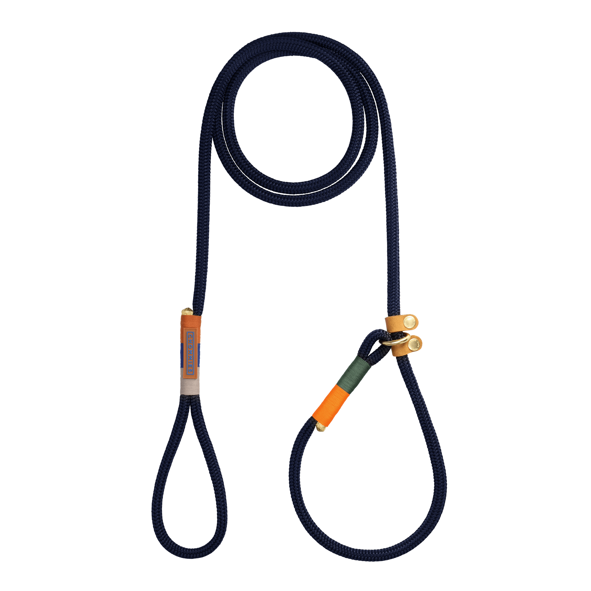 Chommies Slip - on Dog Leash | Blue Bobo on Navy