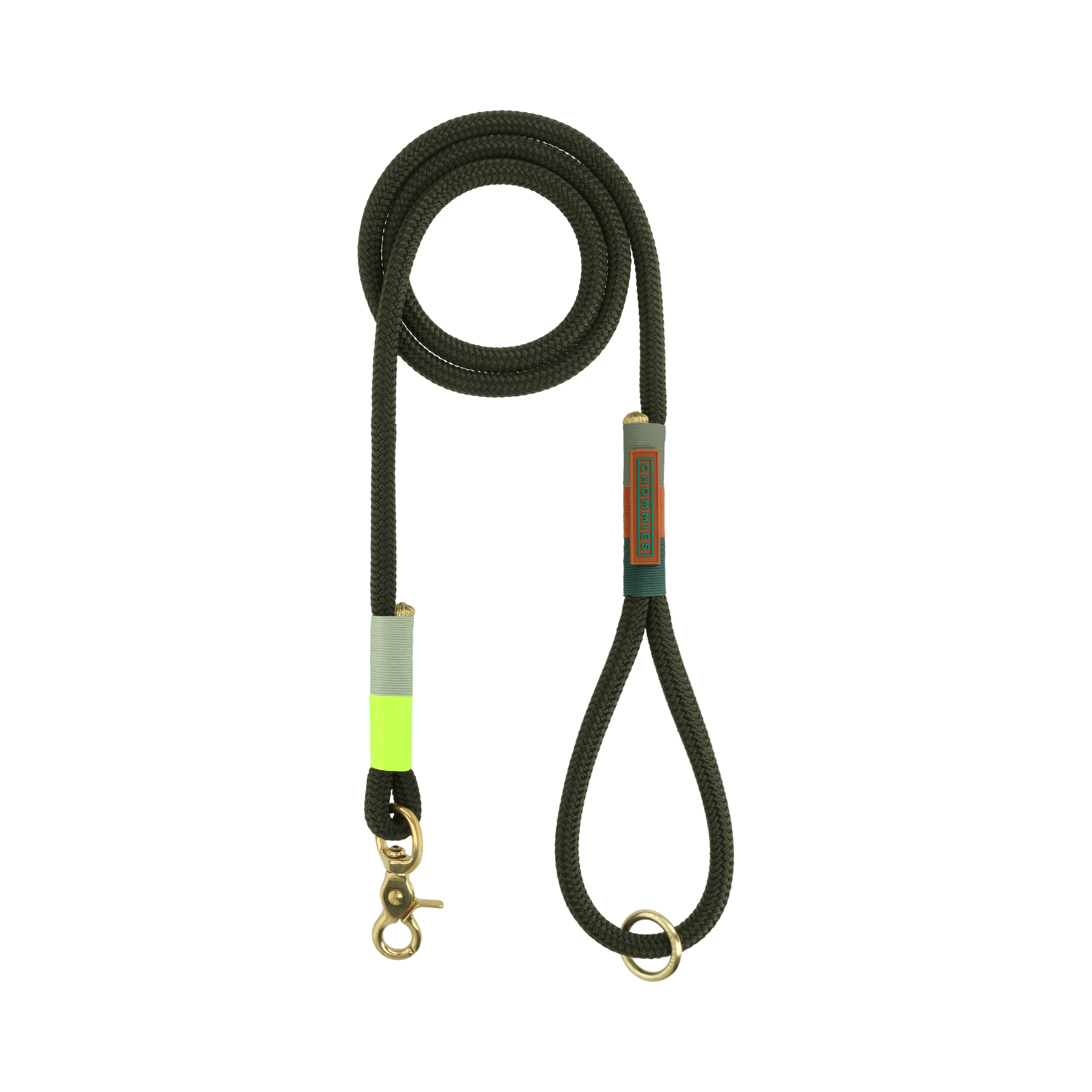 Chommies Everyday Dog Leash | Glow Bokkie on Olive