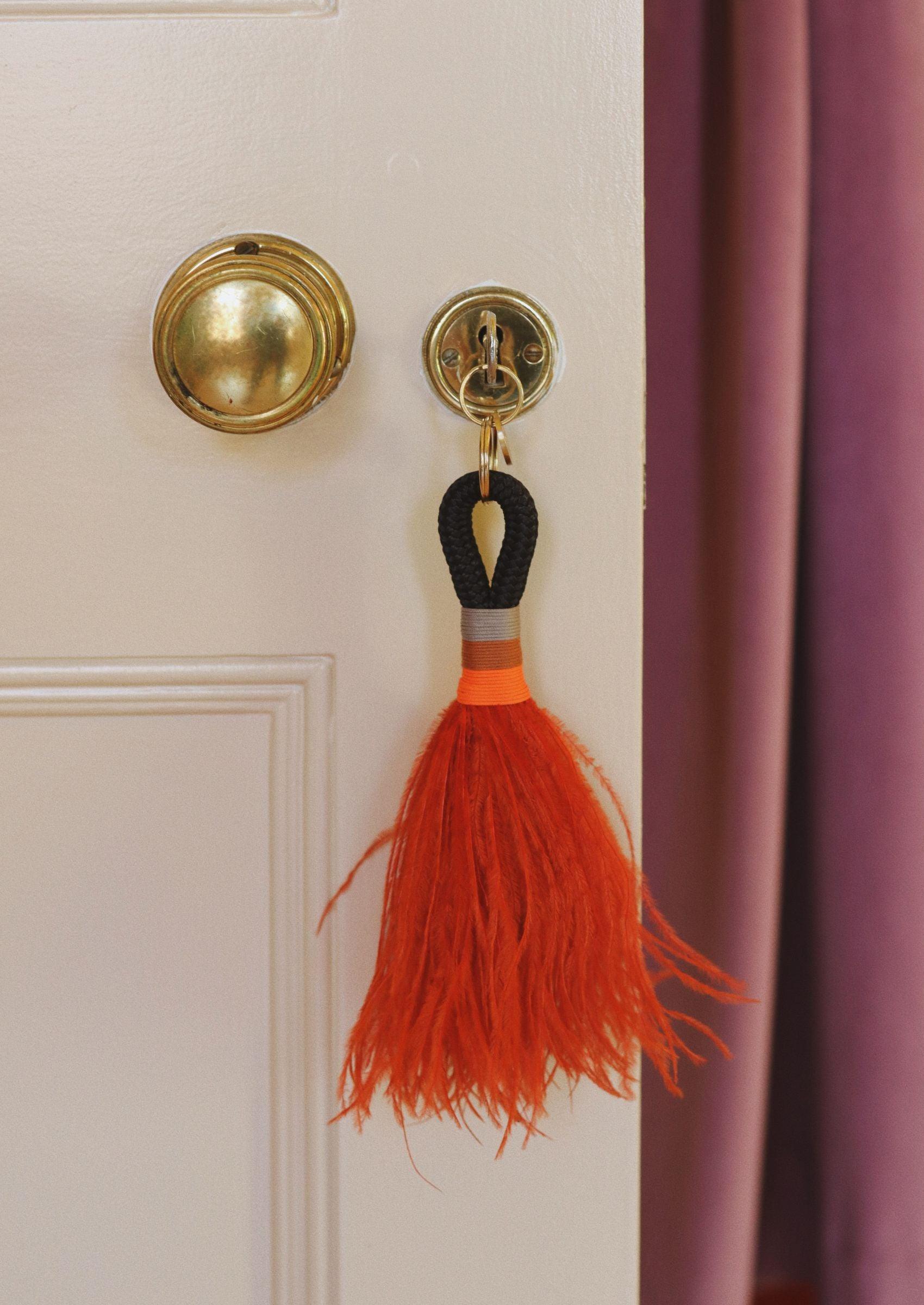 Feather Keyring | Blue Bobo on Navy - Chommies