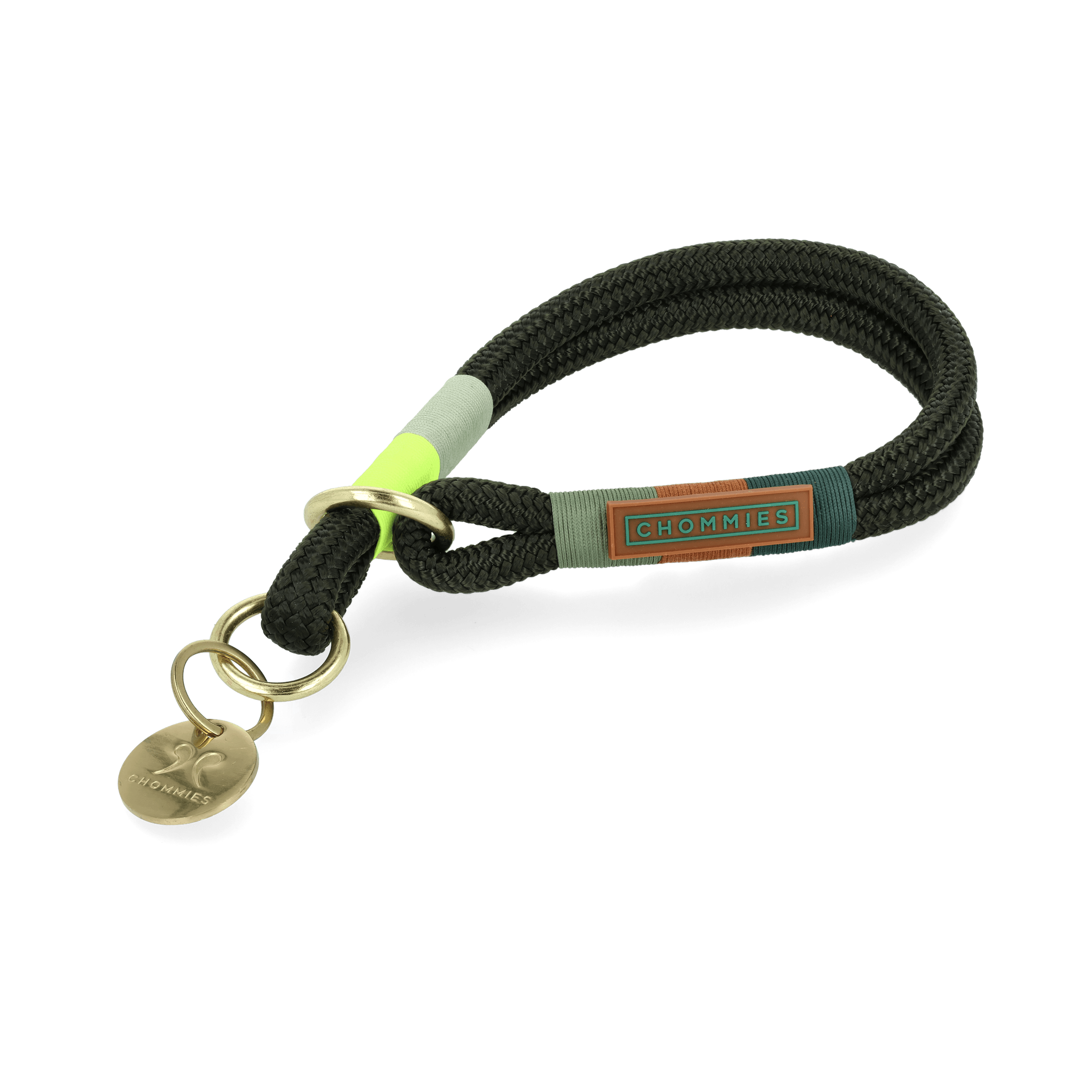 O - Ring Choker Dog Collar | Glow Bokkie on Olive - Chommies