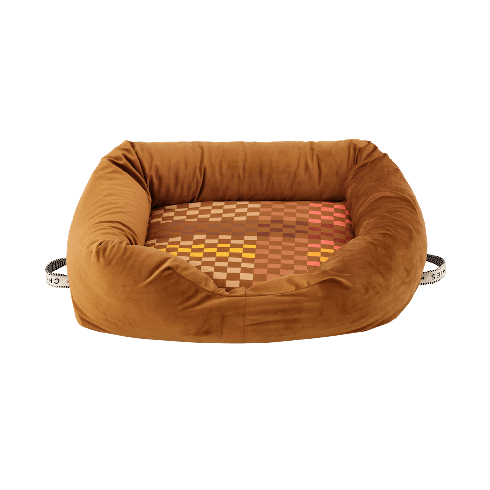 Chommies Velvet Dog Bed | Amber