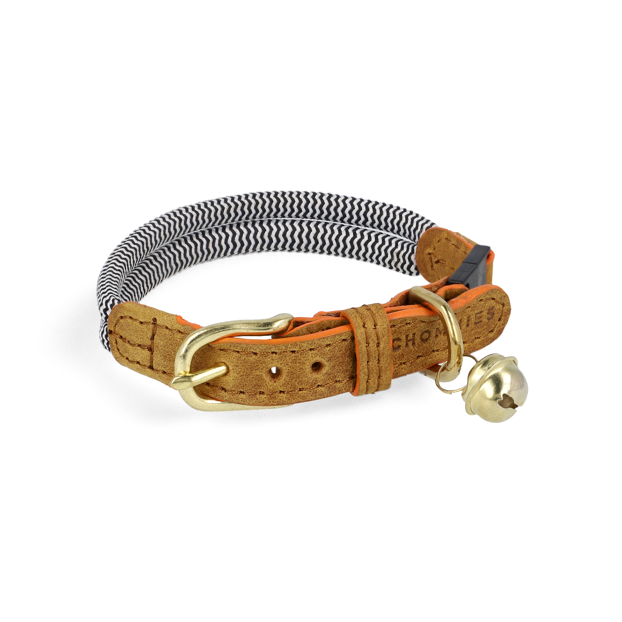 Adjustable Quick-Release Rope Cat Collar | Sandton with Orange Edge
