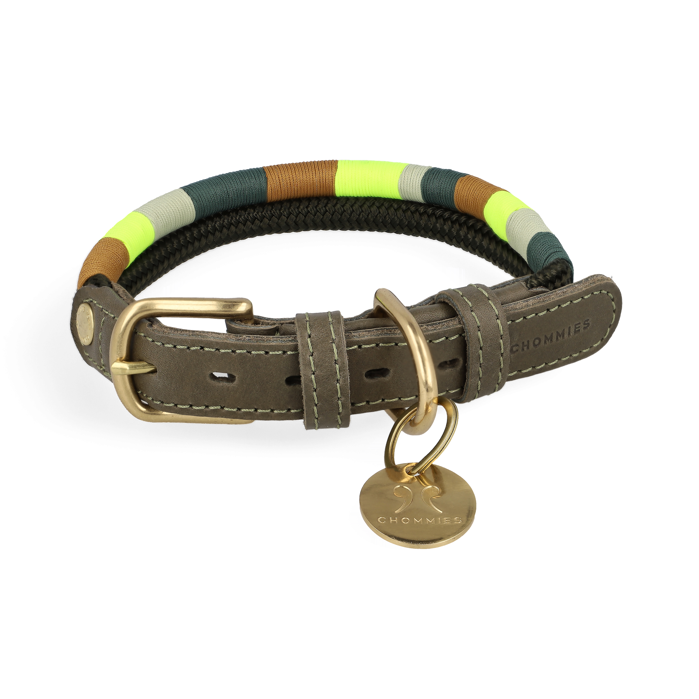Adjustable Dog Collar | Camo Glow on Olive