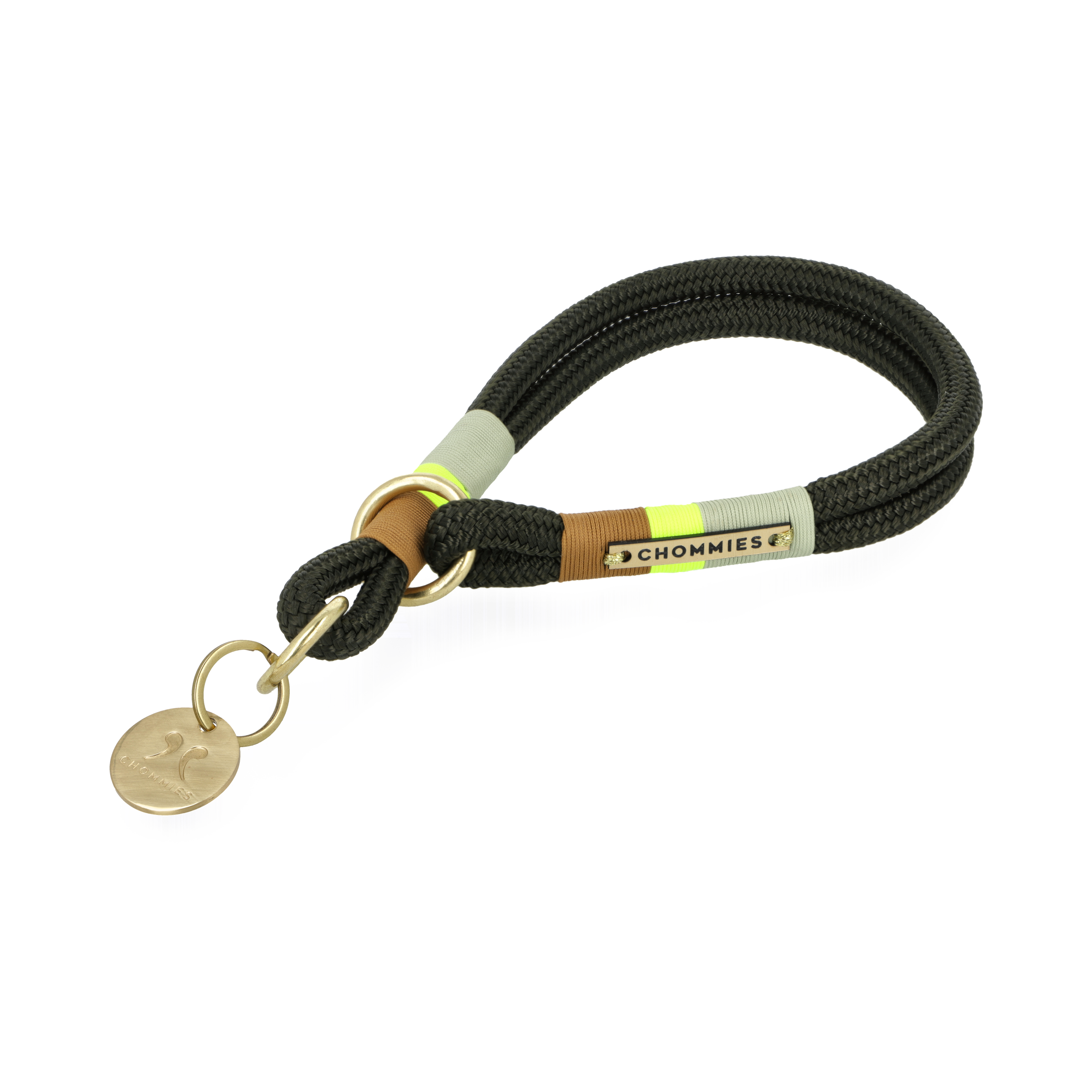 O-Ring Choker Dog Collar | Camo Glow on Olive